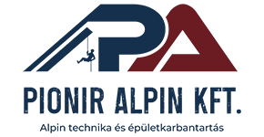 Berki Sándor, Pionir Alpin Kft, alpin technika, épületkarbantartás, Budapest, logo